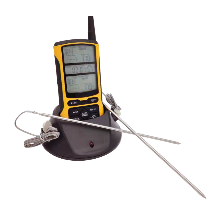 温美测LDT-550无线接收双探针烧烤温度计 双温探针厨房烘焙熬糖煎炸温度计
